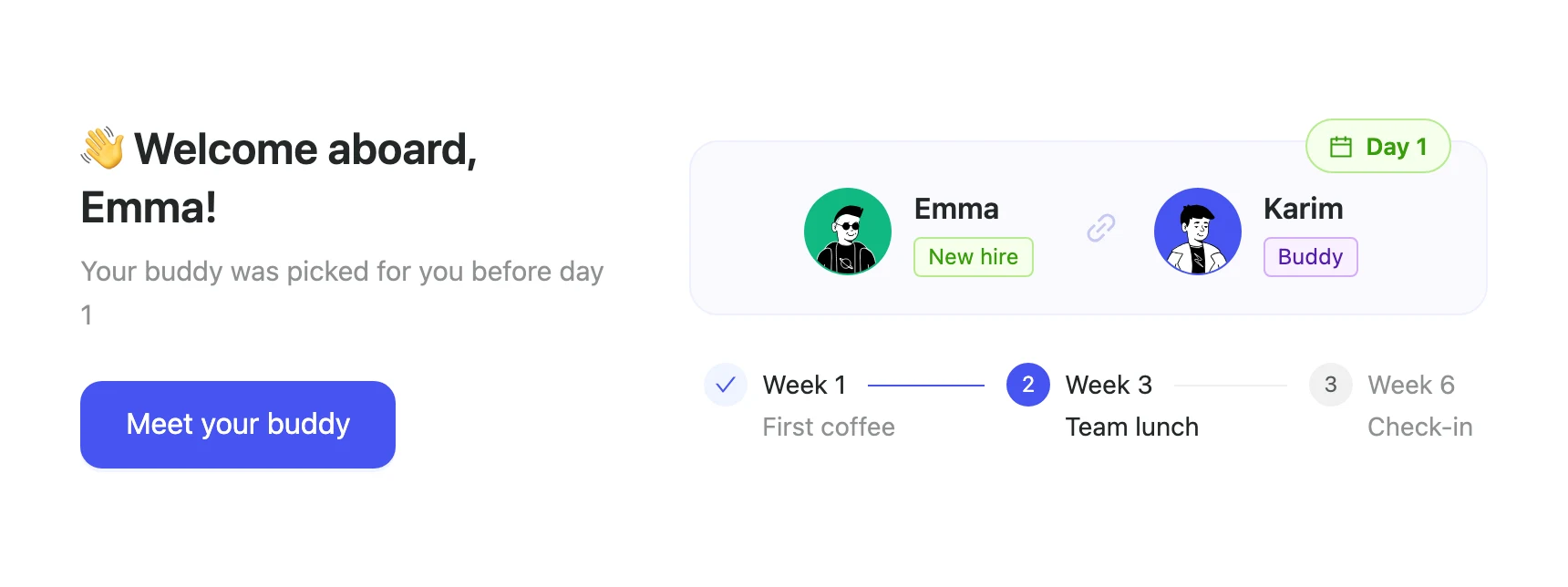 Day-one buddy pairing
